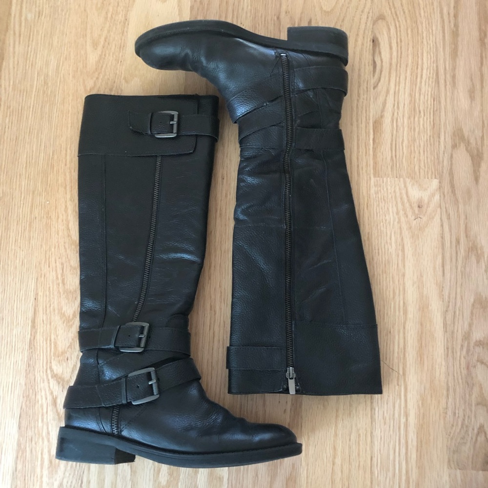 Enzo Angiolini Black Leather Saylem Riding Boot 7